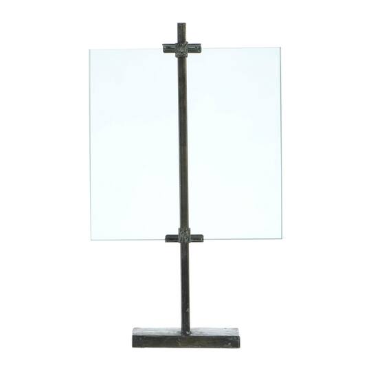 Hello Honey® Black Adjustable Metal Stand & Glass 10" x 16.75" Floating Photo Frame